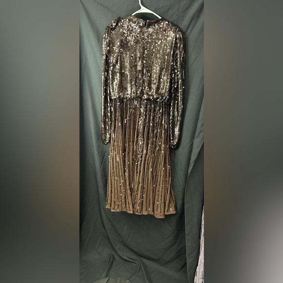 Mac Duggal 93642 NWTGlamorous High Neckline Sequin-embellished in Dark Chocolate - Picture 5 of 8